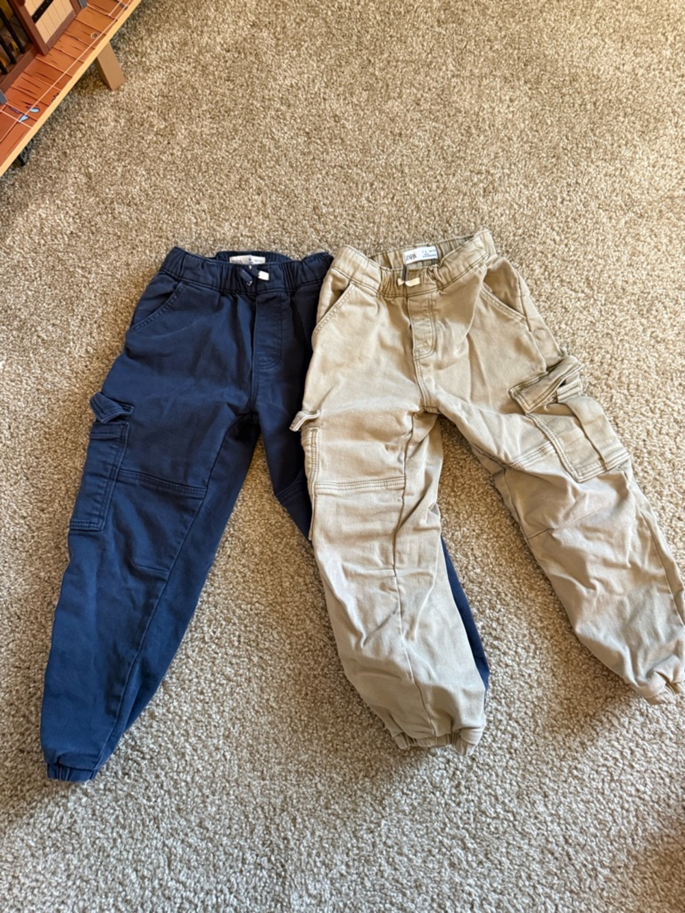 Boys Cargo Jogger Pants Bundle Size 6 Navy & Khaki